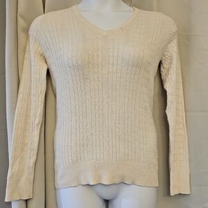 L Ribbed Knit Sweater
